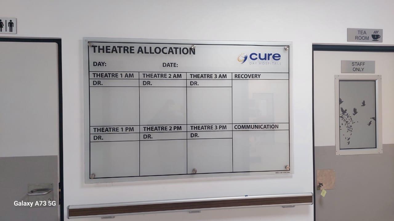 Writing board, brainstorming board or as a designed glass whiteboard